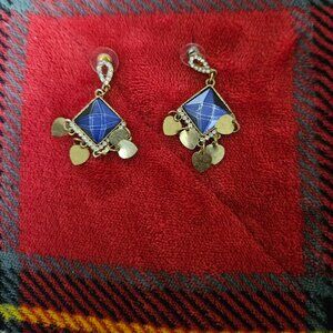 Blue and diamonds earrings